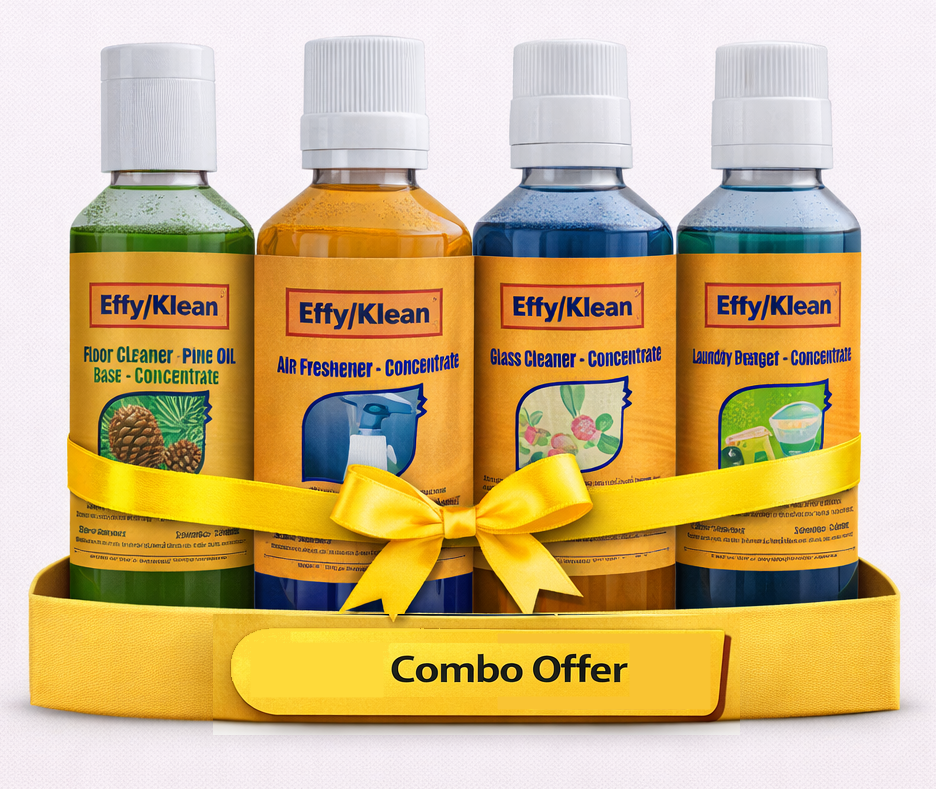 COMBO PACK : (Floor Cleaner Pine Oil Base+Air Freshener +Glass cleaner+Laundry Detergent Concentrates)