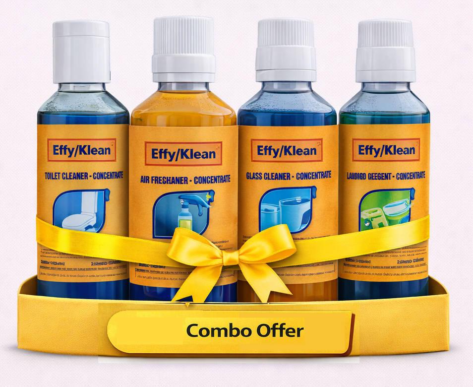 COMBO PACK : (Toilet Cleaner+Air Freshener  +Glass cleaner+Laundry Detergent  Concentrates)