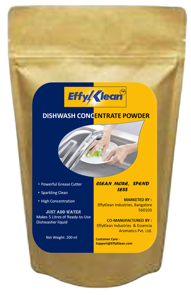 Dish Wash Concentrate - Powder (Makes 5 liters final product from 250 gm powder)